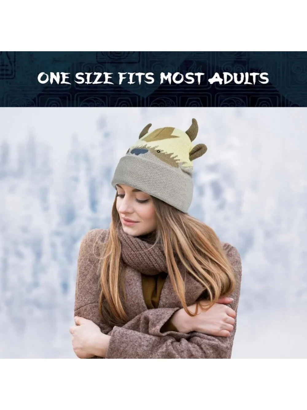 Cozy Knitted Winter Beanie Hat with Cuff, Avatar-Inspired, Multi-Color, One Size